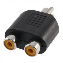 Goobay Adaptador de Audio Mono 2xRCA a RCA Hembra/Macho Negro