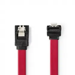 Goobay Cable SATA Acodado con Anclajes 50cm Rojo