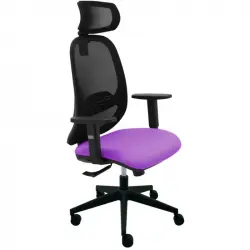 La Silla de Claudia Andy Giratoria de Escritorio Tapizada Para Oficina con Reposabrazos Regulables Morado
