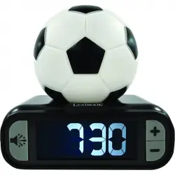 Lexibook Balón de Futbol Reloj Despertador Digital con Luz de Noche 3D y Efectos Sonoros