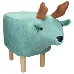 Taburete de animal WOMO-DESIGN alce turquesa, 69x31x48 cm, de imitación de cuero