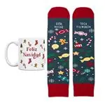 UO Kit Taza + Calcetines talla 36-41 Esta noche toca polvorón