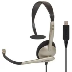 Auriculares Con Cable Y Micrófono Con Cancelación Ruido, Cascos De Diadema Monoaurales Oficina Beige Koss Cs95 Usb