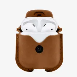 Carcasa Airpods De Piel + Mosquetón, Airsnap Twelve South – Marrón