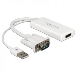 Delock Adaptador VGA a HDMI con Audio Blanco