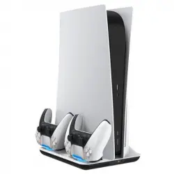 Egogear Stand Vertical con Base de Carga para 2 Mandos y Ventilación para PS5