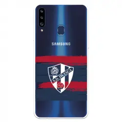 Funda Para Samsung Galaxy A20s Del Huesca Rayas Transparente - Licencia Oficial Sd Huesca