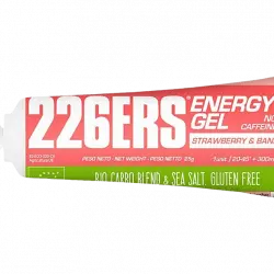 Gel energético - 226ERS Bio Energy Gel, 25 g, Ecológico, Sin cafeína, Fresa y plátano, Multicolor