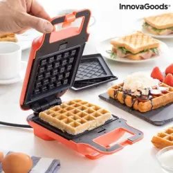 Gofrera Y Sandwichera 2 En 1 Con Recetas Wafflicher Innovagoods