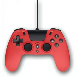 Mando - Gioteck VX4, Para PS4 o PC, Con cable, Ergonómico, Rojo