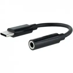 Nanocable Adaptador de Audio USB-C a Jack 3.5 Macho/Hembra 11cm Negro