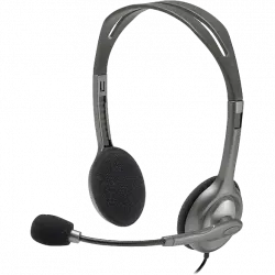 Auriculares - Logitech H110 Stereo Headset, De diadema, Con cable, Micrófono, Plata