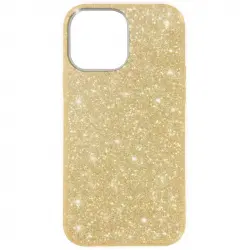 Avizar Funda Purpurina Extraíble de Silicona Semirrígida Dorada para iPhone 13
