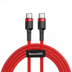Baseus Cafule Cable USB Tipo-C a Tipo-C Carga Rápida 3.0 Power Delivery 2.0 60W 1m Rojo