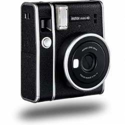 Cámara instantánea - Fujifilm Fuji Mini 40, Modo Selfie, ISO 800, Retro, Negro
