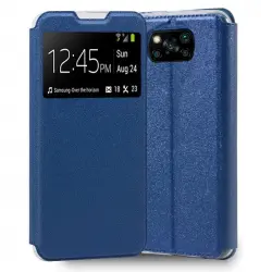Cool Funda Flip Cover Liso Azul para Xiaomi Pocophone X3