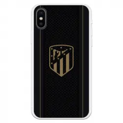 Funda Licencia Oficial Atlético de Madrid Escudo Dorado Fondo Negro para iPhone XS