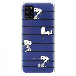 Funda Para Samsung Galaxy A31 Oficial De Peanuts Snoopy Rayas - Snoopy