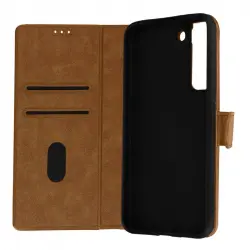 Funda Samsung Galaxy S22 Plus Tarjetero Soporte Vídeo Marrón