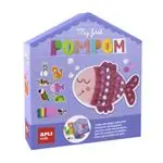 Juego de pompones y papeles Apli My first animales