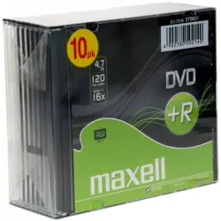 Maxell DVD+R 16x 4.7GB SlimCase Pack 10 Unidades