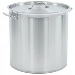 VidaXL Olla con Tapa 98L 50x50cm Acero Inoxidable