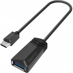 Adaptador USB - Hama 00200312, USB-C, USB-A, 3.2, OTG, 5000 Mbit/s, Negro