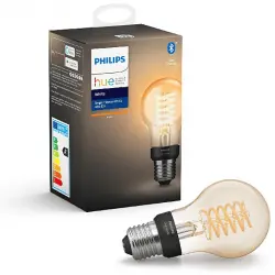 Bombilla Bluetooth - Philips Hue, Filamento estándar LED E27, Luz blanca cálida, Domótica
