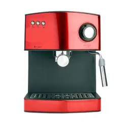 Cafetera Espresso Manual 15 Bares 1,6 L, Brazo Doble Salida, Espumador Leche, Calientatazas Rojo 850w Adler Ad 4404r