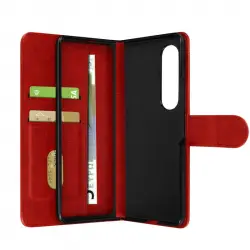 Carcasa Samsung Galaxy Z Fold 4 Solapa Tarjetero Lengüeta Magnética – Rojo