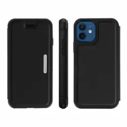 Funda Iphone 12 Mini Otterbox Tarjetero Piel Auténtica Serie Strada - Negro