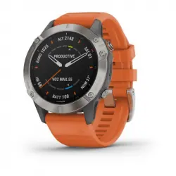 Garmin Fénix 6 Pro Sapphire 47mm Titanio con Correa Naranja