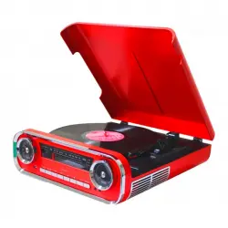 Lauson 01TT17 Tocadiscos Bluetooth Rojo Vintage