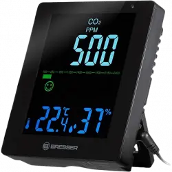 Medidor de CO2 - Bresser Smile CO2, Detección humedad, Temperatura, De 0° a +50°C, Negro
