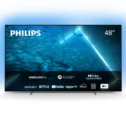 Philips - TV OLED 121 cm (48') Philips 48OLED707/12 UHD 4K, Android TV con inteligencia artificial, HDR10+, Dolby Vision & Dolby Atmos (Reacondicionado grado C).