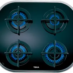 Placa de gas - Teka 10205283 CG.1 4G-AI-AL, 4 zonas, Gas natural, Polivalente, Sin mandos, 59 cm