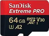 Tarjeta Micro SDXC - SanDisk Extreme PRO, 64 GB, Hasta 200 MB/s, UHS-I, U3, V30, A2, 4K UHD y Full HD, Negro