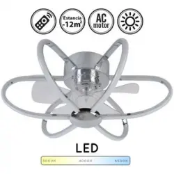 Ventilador Ac Jura Cromo, 5 Aspas, 74w Led 3000-6500k