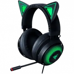 Auriculares gaming - Razer Kraken Kitty Edition, Micrófono, Iluminación RGB reactiva, Cancelación Activa de ruido, Negro