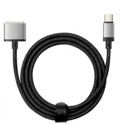 Cable Usb C A Magsafe 3 Para Macbook Pro Y Air M2 Nylon 2m 140w Negro Y Plateado