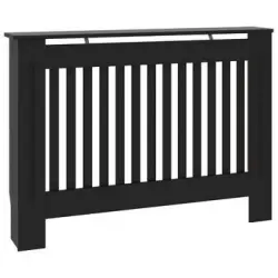 Cubierta Para Radiador Mdf Negro 112x19x81 Cm Vidaxl