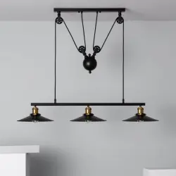 Efectoled Lámpara Colgante De Metal Pusaka Negro