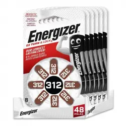 Energizer 312 Pack de 48 Pilas para Audífonos