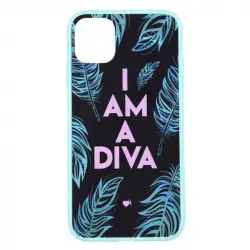 Funda I'm A Diva Borde Azul Para Iphone 11 Pro Max - Oficial De La Vecina Rubia