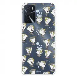 Funda para Oppo A16 Oficial de Disney Chip Potts Siluetas La Bella Y La Bestia
