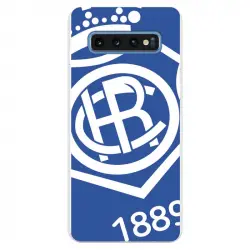 Funda Para Samsung Galaxy S10 Del Recre Escudo Fondo Azul - Licencia Oficial Real Club Recreativo De Huelva