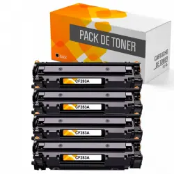 Tóners Compatible con HP 83A Negro Pack 4