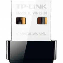 Adaptador Wi-Fi USB - TP-Link TL-WN725N, Velocidad transferencia 150 Mbps, 2.0, Banda Única, 2.4 GHz, Negro