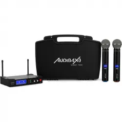Audibax Sidney 500 B Micrófono Inalámbrico Profesional UHF Doble de Mano + Maleta