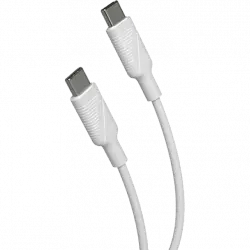 Cable USB - Muvit MCUSC0008, 1.2 m, 3 A, De USB-C a Tipo C, Blanco